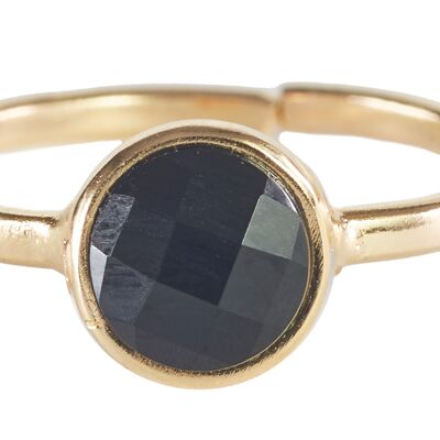 Black Obsidian Briolette Ring