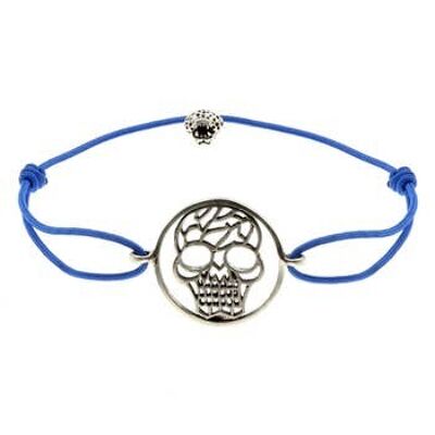 Bracelet Galegua cordon avec tête de mort indigo