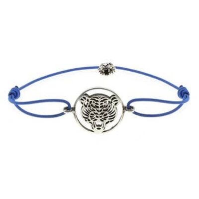 Goya bracelet tete de jaguar serrage cordon indigo