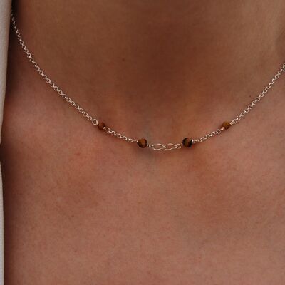 Sterling silver necklace with tiger eye.