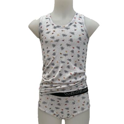 Completo intimo stampa salopette con slip Elephant ragazzi