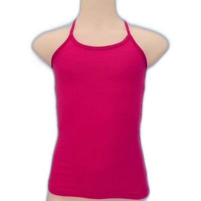 Chemise spaghetti fille fuchsia