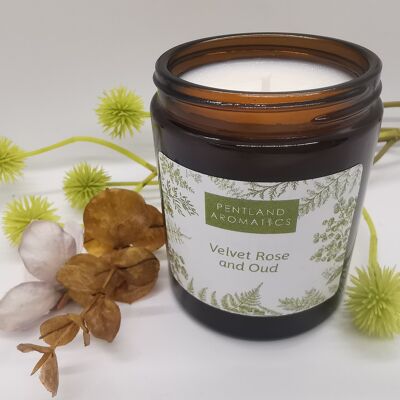 Handmade Soy Wax Candle - Velvet Rose and Oud
