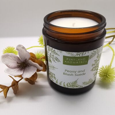 Handmade Soy Wax Candle - Peony and Blush Suede