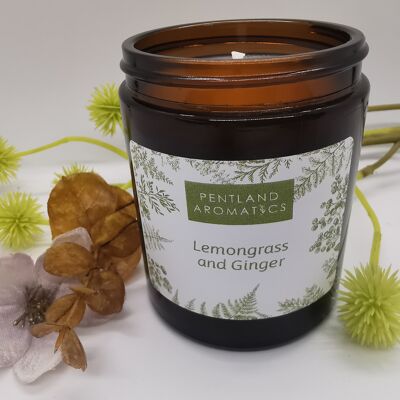 Handmade Soy Wax Candle - Lemongrass and Ginger