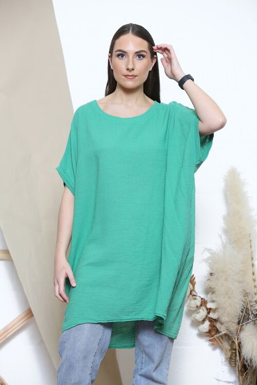 Green loose fit top with pockets