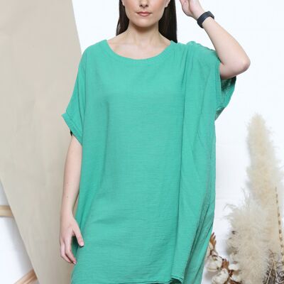 Green loose fit top with pockets