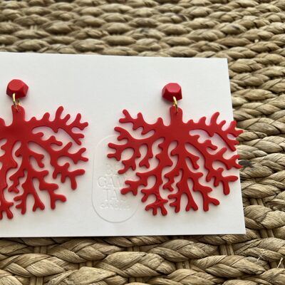 Red Coral Earrings