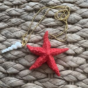 Pendentif Etoile de Mer 1 Rouge