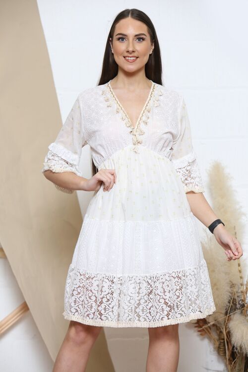 White broderie anglaise summer dress