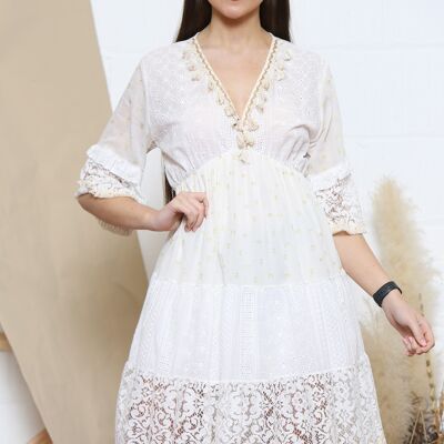 White broderie anglaise summer dress