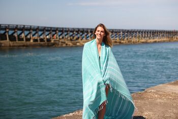 Fouta XXL Bio Turquoise 3