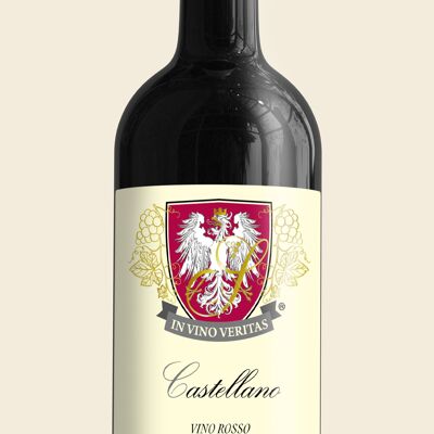 CASTELLANO, Red wine, dry, ruby ​​colour.   To pair with meat dishes and pasta with ragù.   Great for the grill.