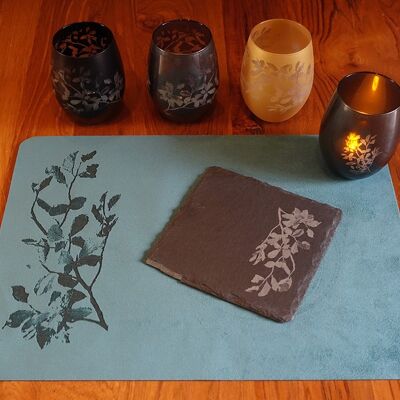 PLACEMATS Engraved velvet MUSCAT BRANCH OF CHARM