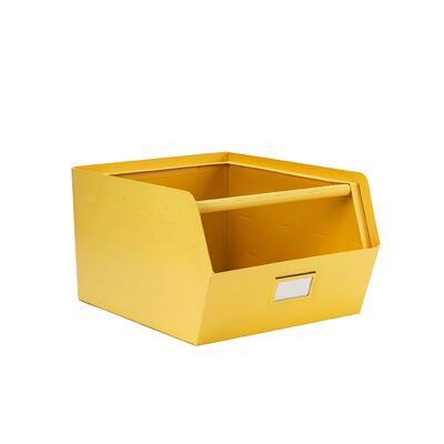 Orginal, metal storage box, yellow