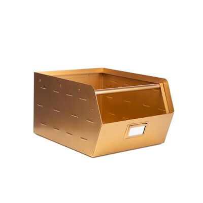 Orginal, metal storage box, gold