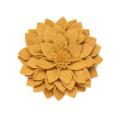 Kuba, felt decoration flower ocher yellow