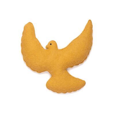 Kikki, felt bird, ocher yellow