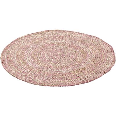 Jute carpet pink Ø110 cm