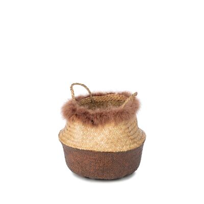 Fera, basket M, seagrass natural/brown