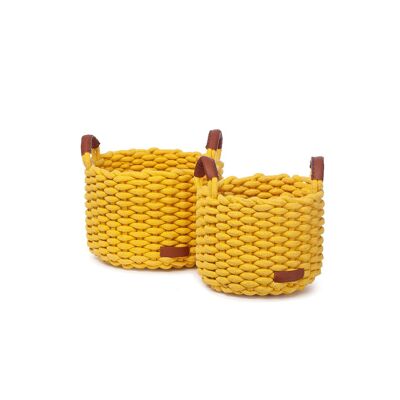 Korbo, set of 2 baskets, yellow, size M