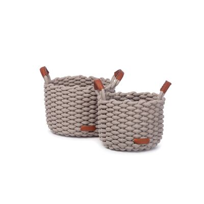 Korbo, set of 2 baskets, grey, size M