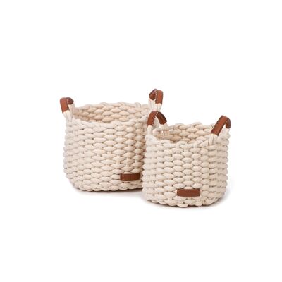 Korbo, set of 2 baskets, white, size M