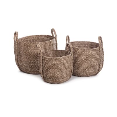 Kurv, set of 3 baskets, seagrass 3 sizes pack