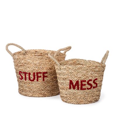 Messy & stuff, set baskets coral red
