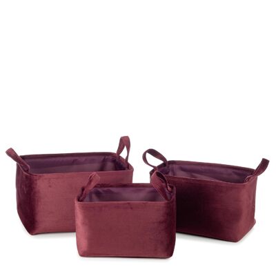 Billie, basket wine red set of 3