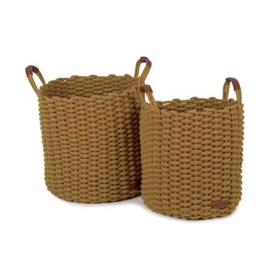 Korbo basket L ocher, set of 2