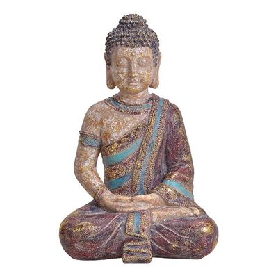 Buddha aus Poly Bunt, gold Glitter (B/H/T) 25x38x19cm