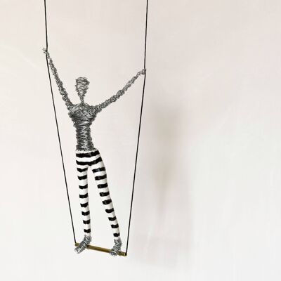 Circus Acrobat Wire Sculpture, Home Decor