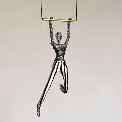 Escultura de arte de artista de circo, decoración de escultura, acróbata