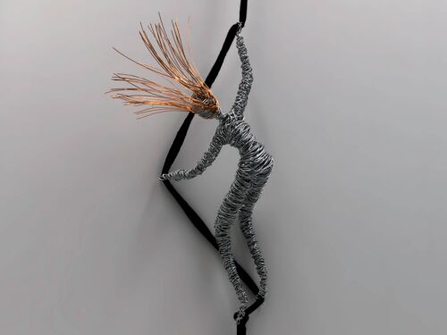 Climbing Female Figure Sculpture Wall Art Cotton cord