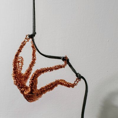 Climbing Sculpture Wire Wall Art, Gift For Home Decor Fabric cord