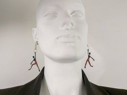 Contemporary Art Earrings Red