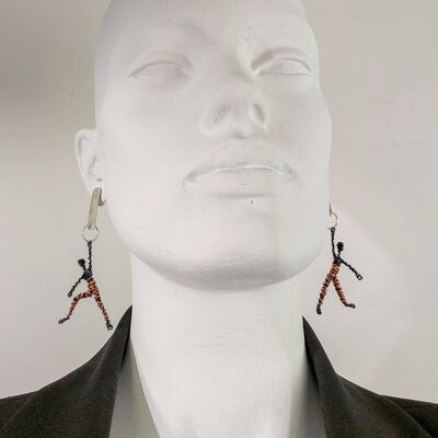 Contemporary Art Earrings Brown