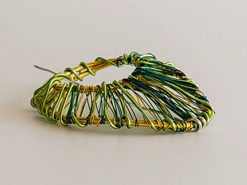 Handmade Easter Egg Wire Brooch/Free Form Swirling