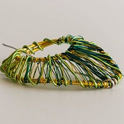 Handmade Easter Egg Wire Brooch/Free Form Swirling