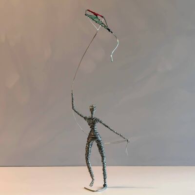 Kite Flying Boy Wire Sculpture