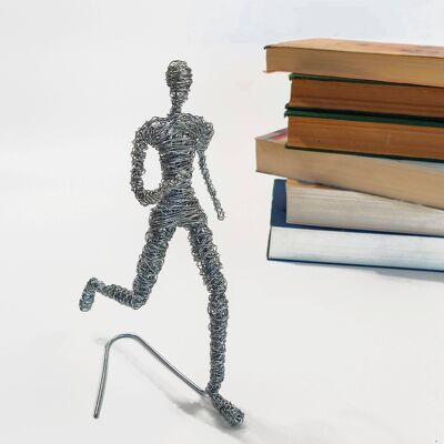 Man Runner Metal Sculpture, Sculpture Art Tabletop Bookshelf