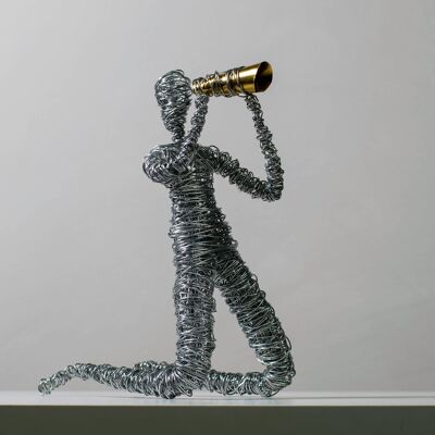 Man with the Binocular, Sculpture Art , Living Room
