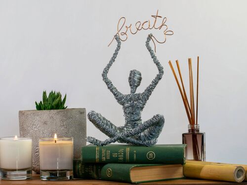 Namaste Woman Yoga Position Statue, Yoga Art