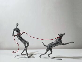 Sculpture homme et chien personnalisée, cadeau pour animaux de compagnie, sur mesure 1