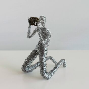 Photographe Figurine Wire Sculpture, Sculpture Art Tabletop 2