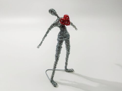 Red Heart Man Wire Figure, Will You be my Valentine