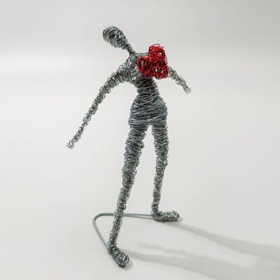 Red Heart Man Wire Figure, Will You be my Valentine