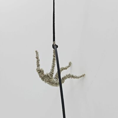 Tiny Climbing Man Sculpture Brass