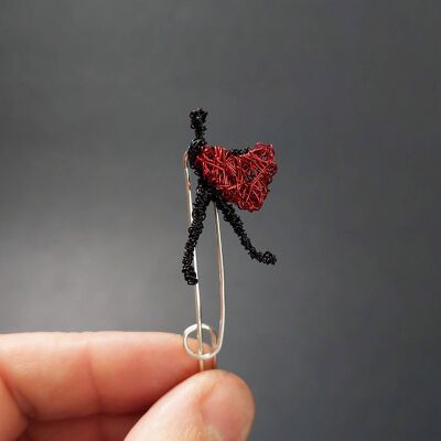 Valentine Brooch Red